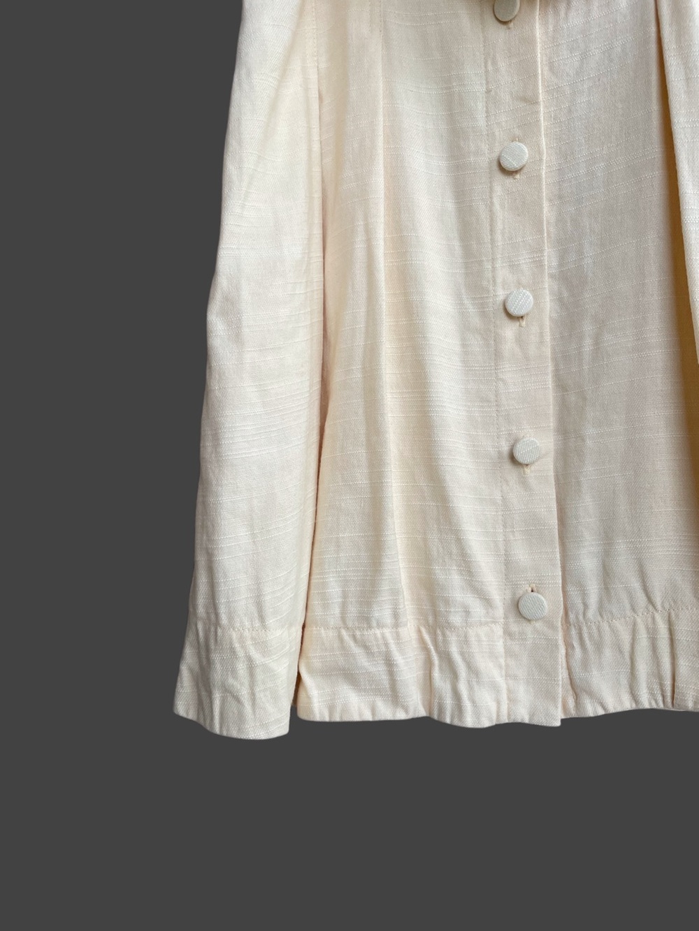 SEZANE Buttercream Ecru Linen Button Down Belted Mini Shirt Dress Gemma Dress - Picture 11 of 16